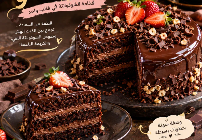 جاتو شاتو.. فخامة الشوكولاتة في قالب واحد 🍫✨