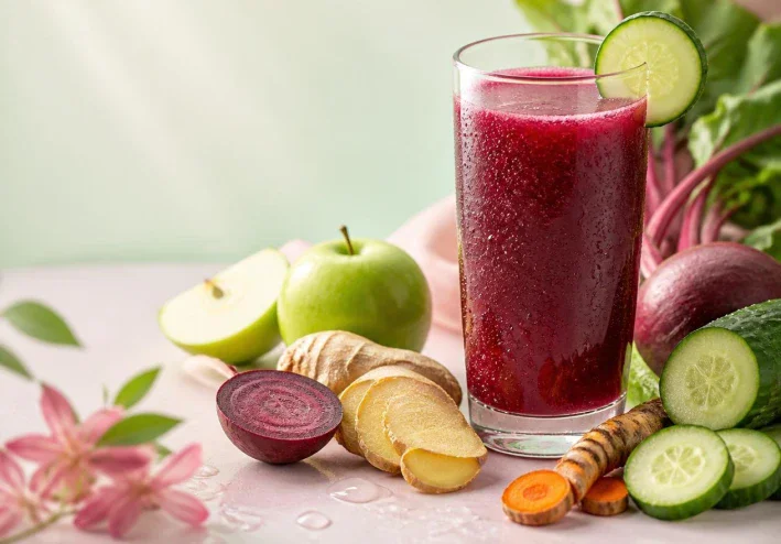 عصير الصحة والجمال( البنجر وأشياء أخرى)🍹