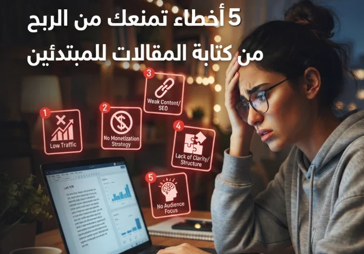 5 أخطاء تمنعك من الربح من كتابه المقالات