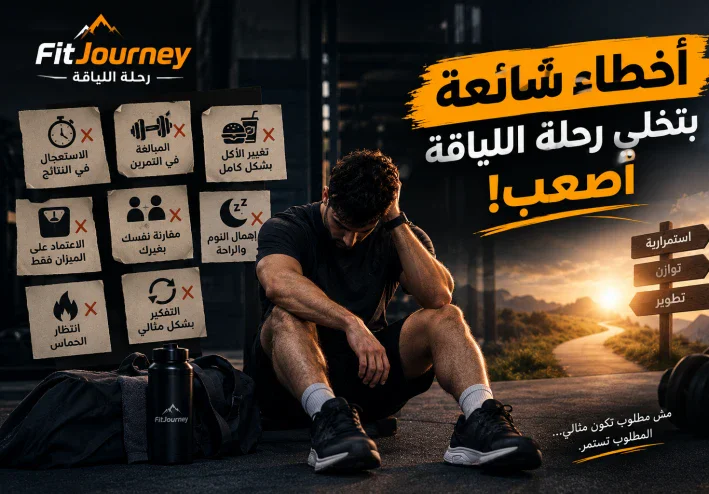 ⚠️ أخطاء شائعة بتخلي رحلة اللياقة أصعب