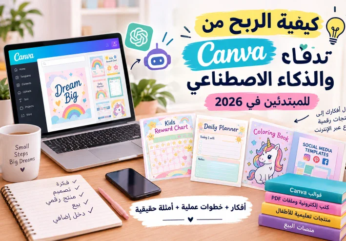 كيفية الربح من Canva والذكاء الاصطناعي للمبتدئين في 2026