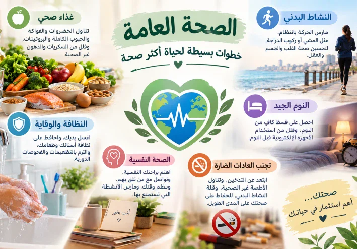 الصحة العامة: خطوات بسيطة لحياة أكثر صحة