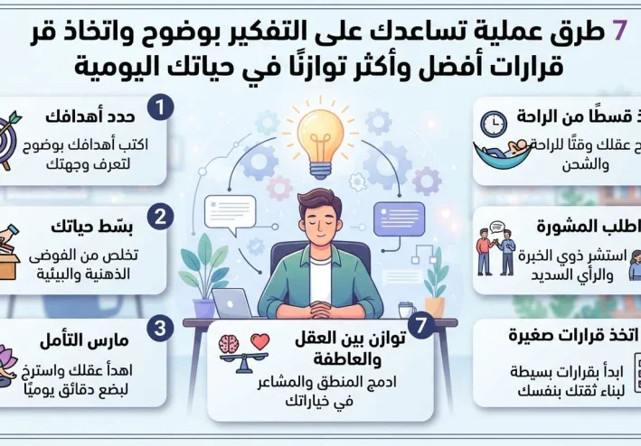 كيف تتخذ قرارات أفضل في حياتك؟ 7 طرق للتفكير بوضوح