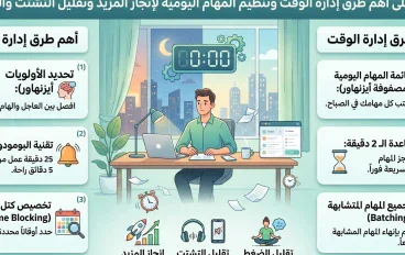 فن إدارة الوقت: كيف تنجز أكثر دون أن تشعر بالضغط؟