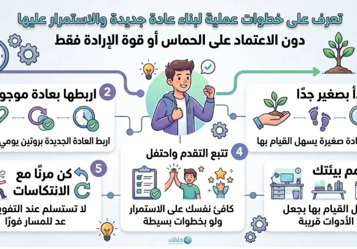 كيف تبني عادة جديدة وتثبت عليها؟ خطوات عملية للاستمرار