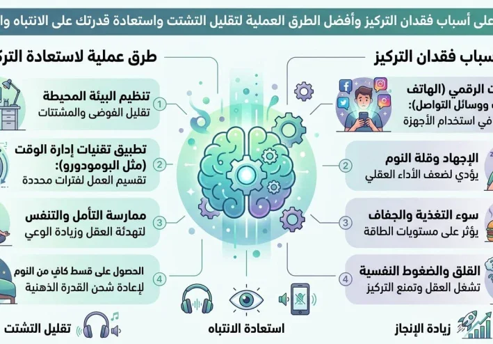 لماذا نفقد التركيز بسرعة؟ وطرق عملية لاستعادته