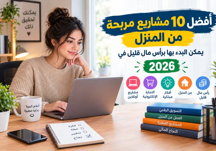 أفضل 10 مشاريع مربحة من المنزل يمكن البدء بها برأس مال قليل في 2026