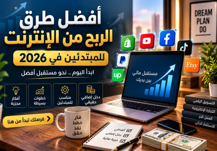 7 طرق للعمل عبر الإنترنت للمبتدئين في 2026: أفكار وخطوات للبدء