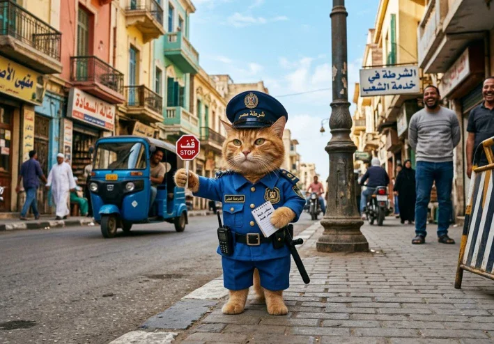 🐱 القطة التي قررت أن تصبح شرطية