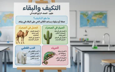 التكييف والبقاء  للصف الرابع الابتدائي 