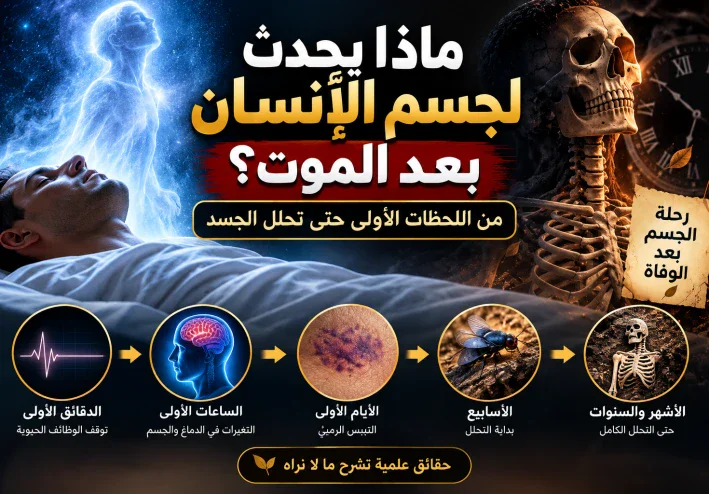 ماذا يحدث لجسم الإنسان بعد الموت؟ من اللحظات الأولى حتى تحلل الجسد