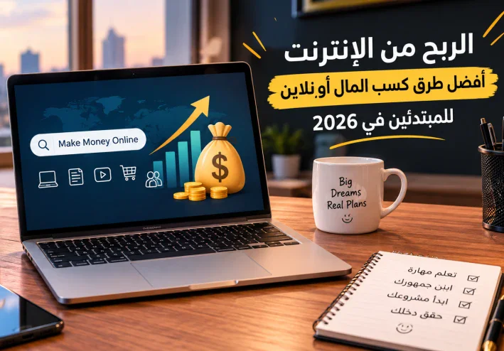 الربح من الإنترنت: أفضل طرق كسب المال أونلاين للمبتدئين في 2026
