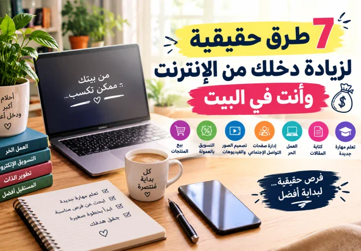 7 طرق حقيقية لزيادة دخلك من الإنترنت وأنت في البيت