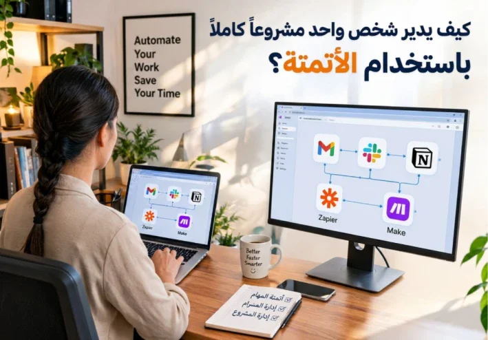 كيف يدير شخص واحد مشروعًا كاملاً باستخدام الأتمتة؟ 🚀