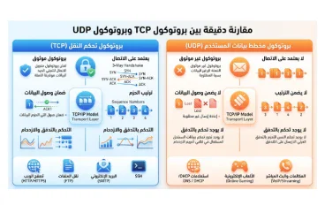 ما الفرق بين بروتكول TCP و بروتكول UDP فى الشبكات 