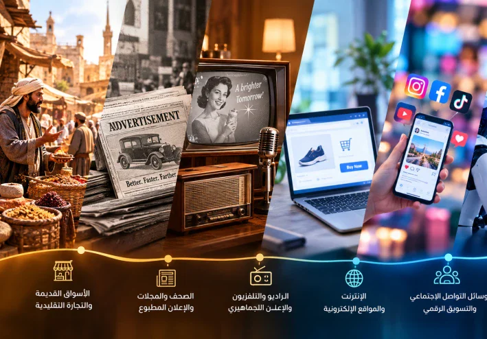 تاريخ التسويق وتطوره: من الأسواق القديمة إلى التسويق الرقمي والذكاء الاصطناعي