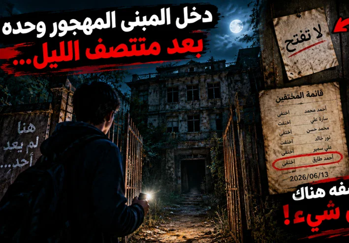 دخل مكانًا مهجورًا بعد منتصف الليل… وما اكتشفه هناك غيّر كل شيء 😱  كانت الساعة تقترب من الثانية عشرة والنصف بعد منتصف ا