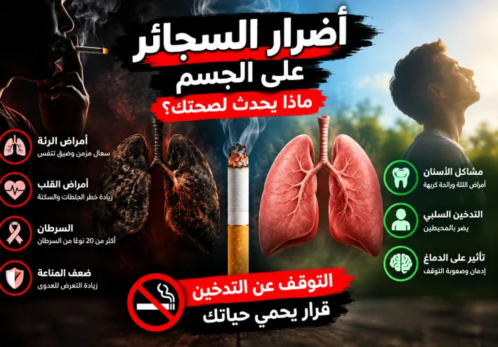 أضرار السجائر على الجسم: ماذا يحدث لصحتك مع التدخين؟