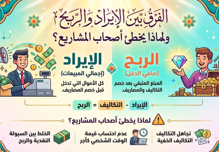 الفرق بين الإيراد والربح ولماذا يخطئ أصحاب المشاريع في حسابهما؟