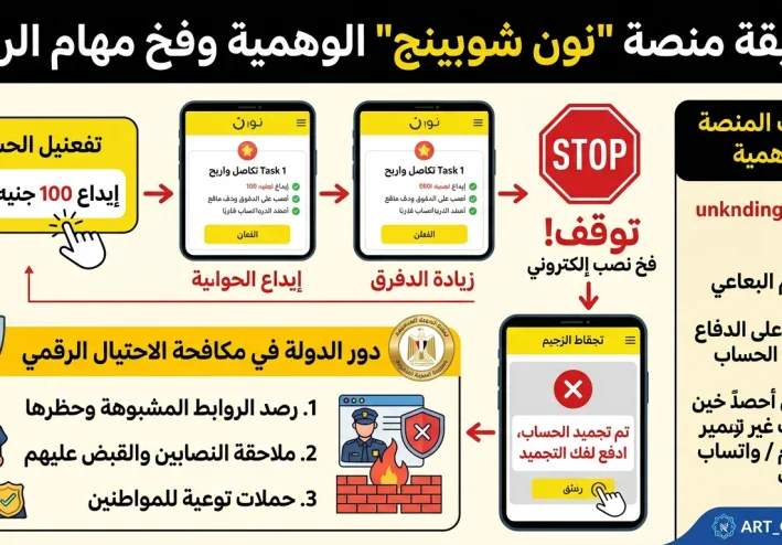 كشف حقيقة منصة "نون شوبينج": كيف تنجو من فخ الاحتيال الإلكتروني والربح الوهمي؟