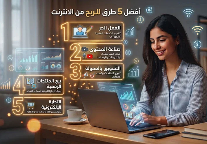 أفضل 5 طرق للربح من الإنترنت في 2026.. ابدأ من الصفر