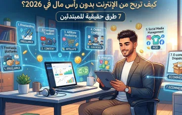 كيف تربح من الإنترنت بدون رأس مال في 2026؟ 7 طرق حقيقية للمبتدئين