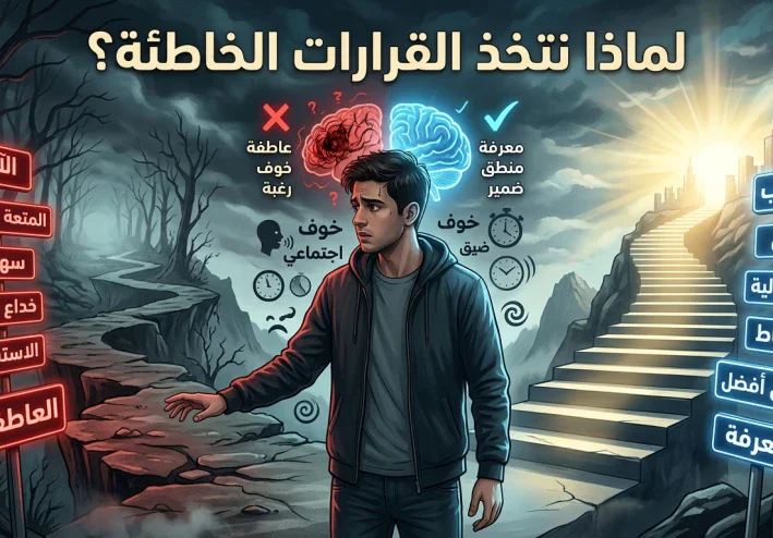 لماذا يتخذ الإنسان قرارات خاطئة رغم أنه يعرف الصواب؟ 🧠