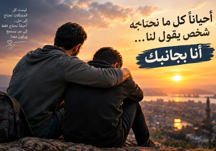 أحيانًا كل ما نحتاجه شخص يقول لنا: أنا بجانبك