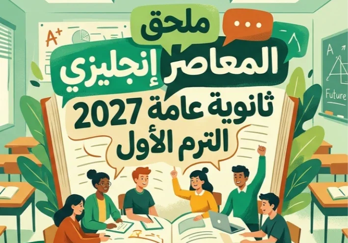 📥 تحميل ملحق المعاصر إنجليزي الصف الثالث الثانوي 2027 الترم الأول PDF برابط مباشر | أحدث مراجعة وأسئلة English