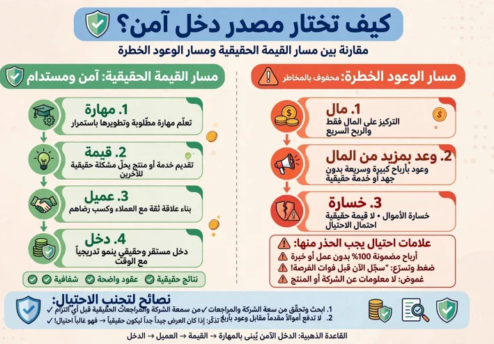 قبل أن تدفع جنيهاً واحداً تعلم كيف تختار مصدر دخل حلال وآمن وتكشف النصب مبكراً*