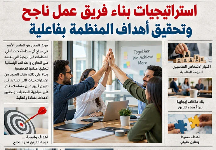 استراتيجيات بناء فريق عمل ناجح وتحقيق أهداف المنظمة بفاعلية