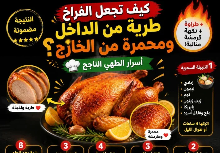 كيف تجعل الفراخ طرية من الداخل ومحمرة من الخارج؟ أسرار الطهي الناجح