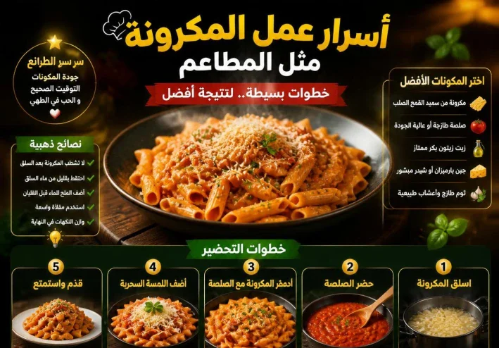 أسرار عمل المكرونة مثل المطاعم.. خطوات بسيطة لنتيجة أفضل