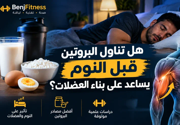 هل تناول البروتين قبل النوم يساعد على بناء العضلات؟