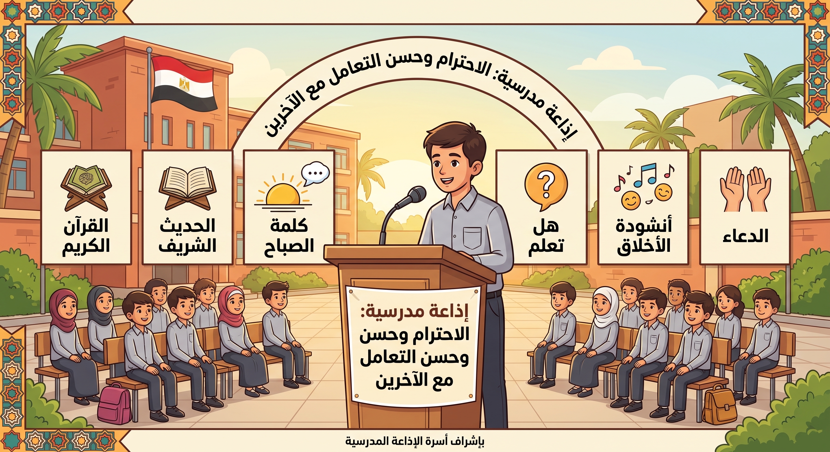 صورة مقال إذاعة مدرسية: الاحترام وحُسن التعامل مع الآخرين