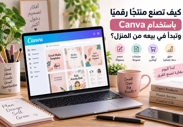 كيف تصنع منتجًا رقميًا باستخدام Canva وتبدأ في بيعه من المنزل؟
