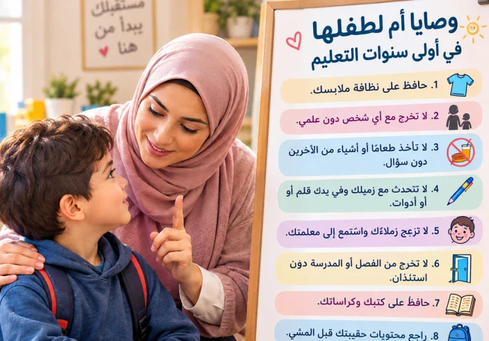وصايا أم لطفلها في أولى سنوات التعليم