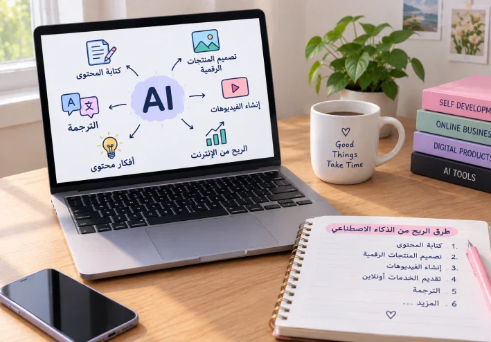 إزاي تستخدم AI عشان تعمل دخل من الإنترنت؟ 10 طرق للمبتدئين في 2026
