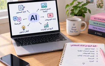 إزاي تستخدم AI عشان تعمل دخل من الإنترنت؟ 10 طرق للمبتدئين في 2026