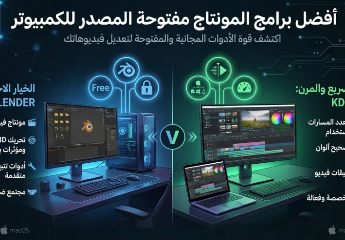 أفضل برامج المونتاج مفتوحة المصدر للكمبيوتر