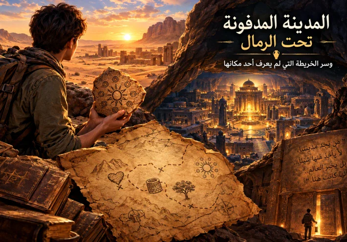 🏺 المدينة المدفونة تحت الرمال وسر الخريطة التي لم يعرف أحد مكانها