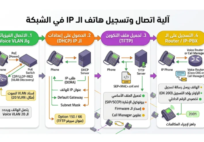 رحلة إنشاء عنوان  IP Phone على شبكة الإنترنت