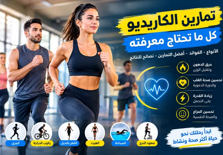 تمارين الكارديو: دليل شامل لأهم الأنواع والفوائد وكيفية اختيار التمرين المناسب