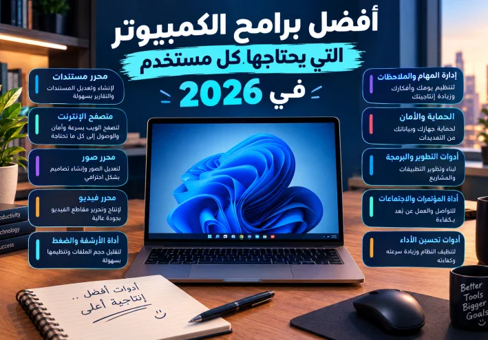أفضل برامج الكمبيوتر التي يحتاجها كل مستخدم في 2026