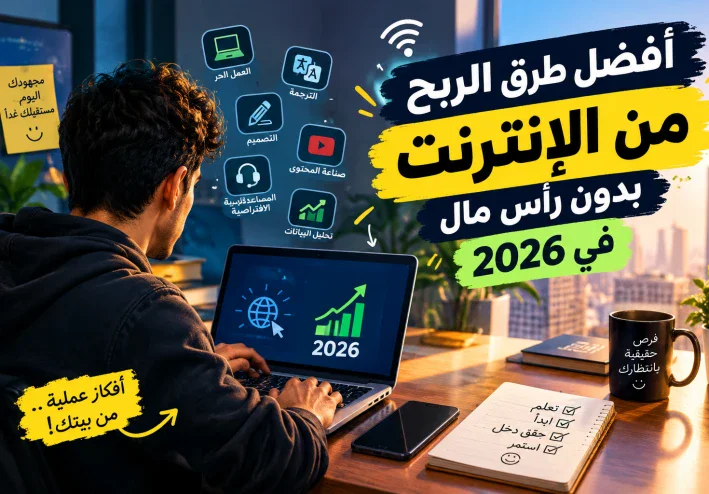أفضل طرق الربح من الإنترنت بدون رأس مال في 2026