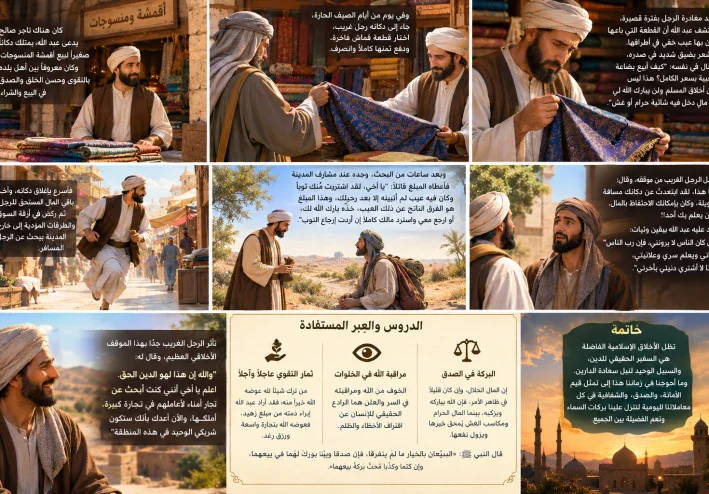 قصة الأمانة والتاجر الأريب: دروب التقوى والبركة
