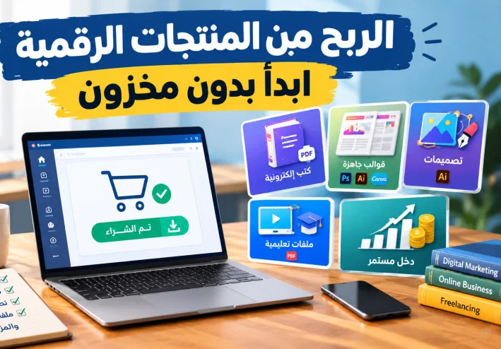 بدأ الربح من المنتجات الرقمية بدون رأس مال