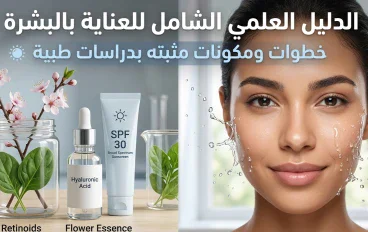الدليل العلمي الشامل للعناية بالبشرة: خطوات ومكونات مثبته بدراسات طبية