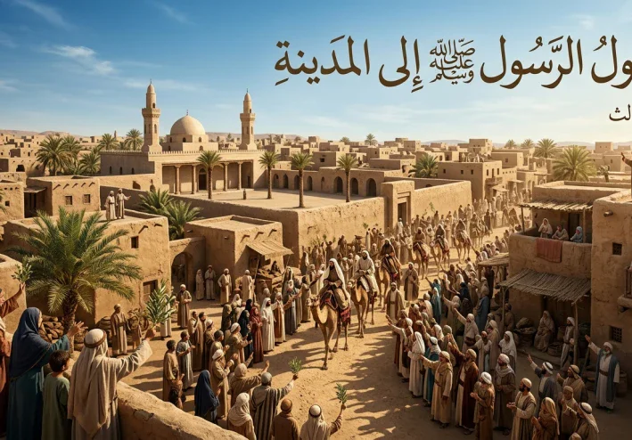 وصول الرسول ﷺ إلى المدينة: بداية بناء المجتمع الإسلامي