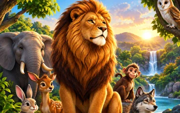 🦁 الأسد ملك الغابة.. حكاية عن الشجاعة والحكمة والرحمة